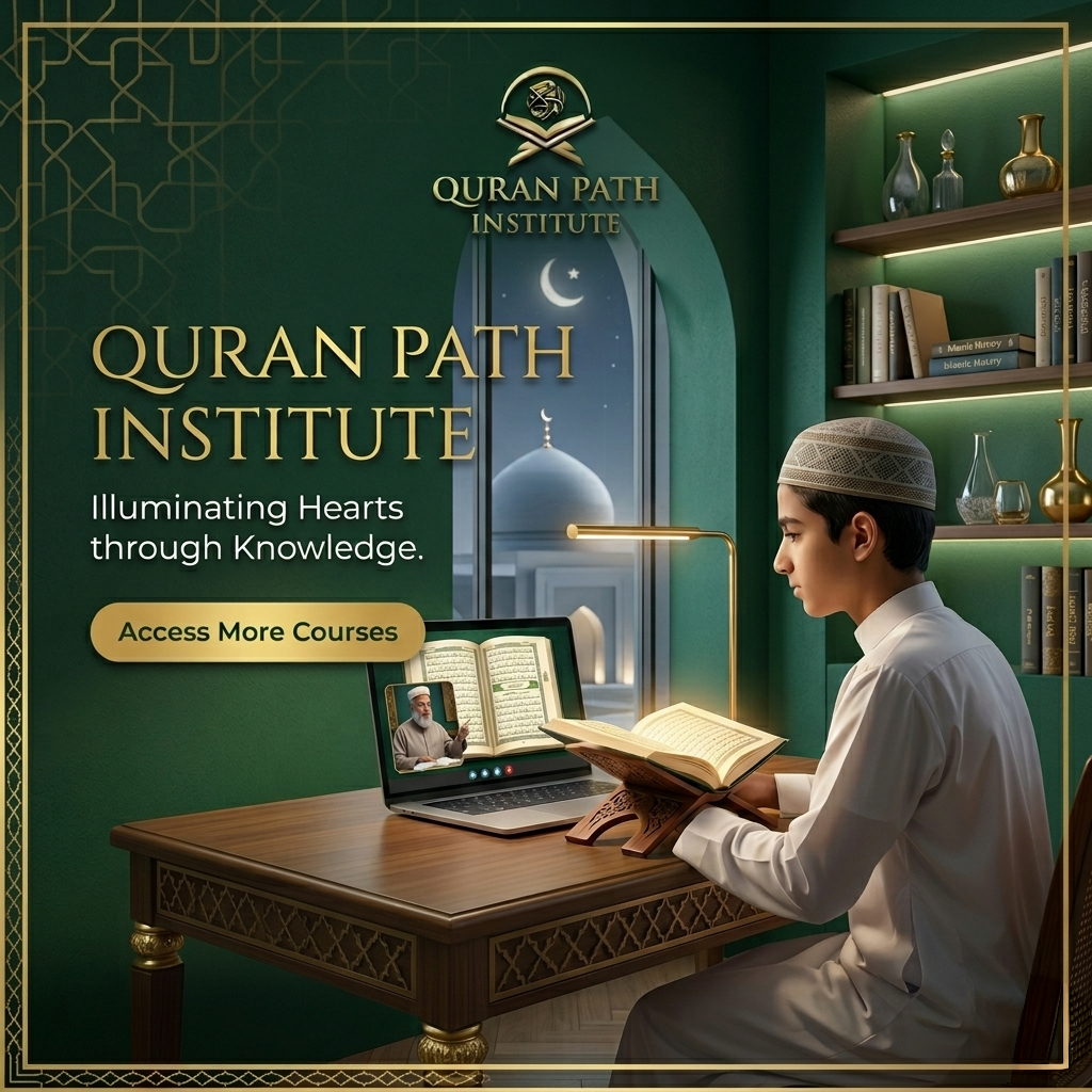 Student learning Quran online